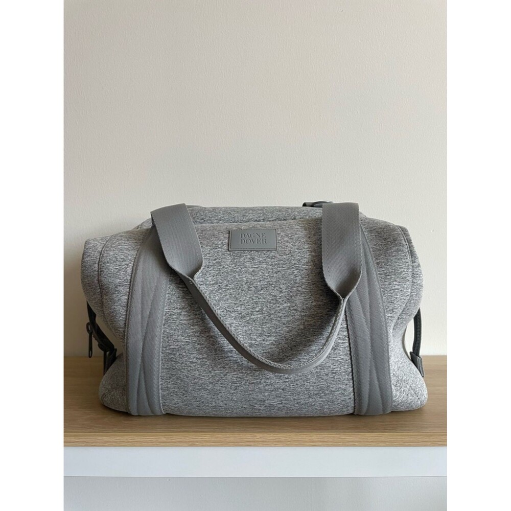 Dagne Dover Heather Gray Neoprene Landon Carryall Duffle Travel Gym Large